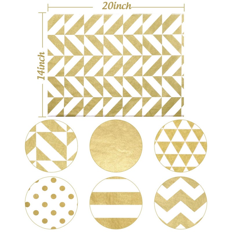 Whaline Metallic Tissue Paper 180 Sheets Gold, Gift Wrapping Paper for Christmas, Home, Kitchen, Birthday Party, Arts Crafts, DIY, Weddings, Bridal Showers - Image 2